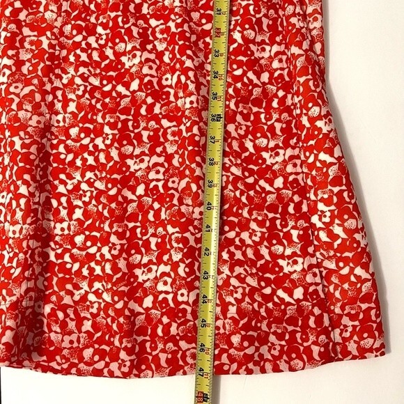 NWT Ganni Dress Abstract Floral Orange Dot Crepe Midi Size 2 - Picture 14 of 15